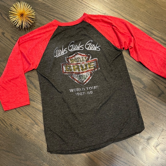 BUNNY BRAND Women's Motley Crue Concert Tour Girls Girls Girls 1987-1988 Raglan - Picture 7 of 7